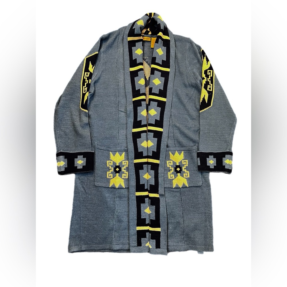 New without tags Wrangler Aztec blue western sweater cardigan size large